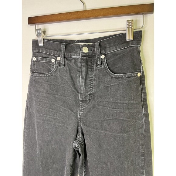 Madewell Women's Black Wide Leg Slim Crop Jeans Size 24 - Picture 3 of 11